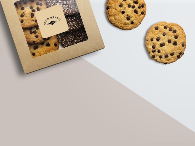 PSD delicious chocolate cookies mockup