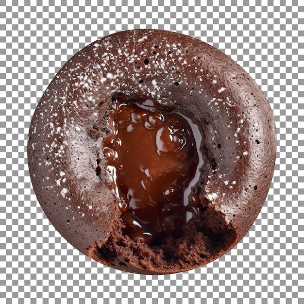 PSD delicious chocolate lava cake isolated on transparent background