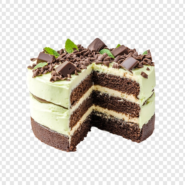 Delicious Chocolate Mint Cake geïsoleerd op doorzichtig