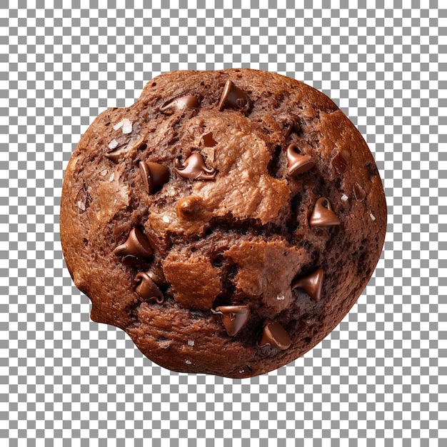 Delicious chocolate muffin isolated on transparent background