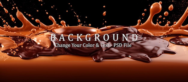 PSD delicious chocolate sauce background