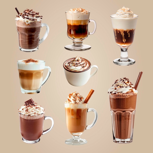 美味しいコーヒー飲み物 デザインエレメントPSDセット