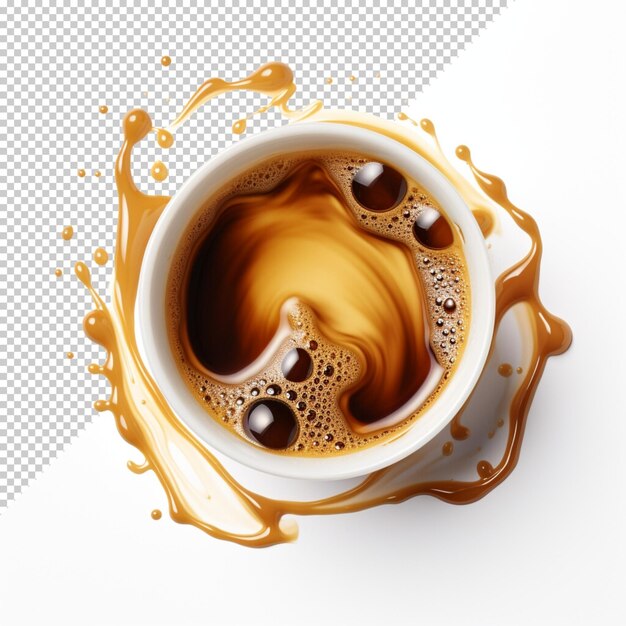 PSD delicious coffee isolated and realistic coffee transparent background