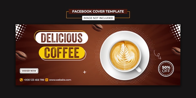 PSD social media di caffè delizioso e modello di post di copertina di facebook