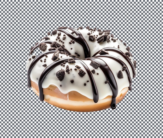 PSD delicious cookies and cream donut isolated on transparent background