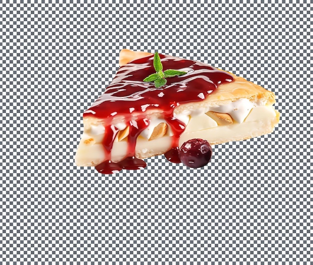 在透明的背景上隔離的美味的奶油布里和蔓越