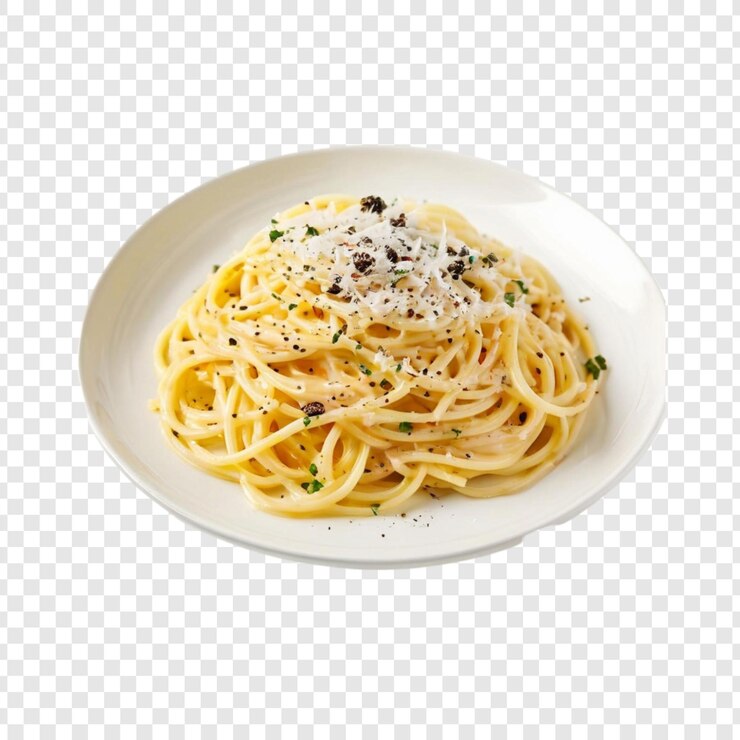 PSD 치즈, 베이컨, 허브 와 함께 맛있는 크리미 파스타 요리