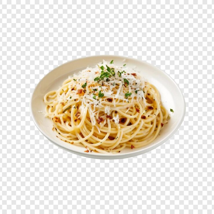 PSD 치즈, 베이컨, 허브 와 함께 맛있는 크리미 파스타 요리