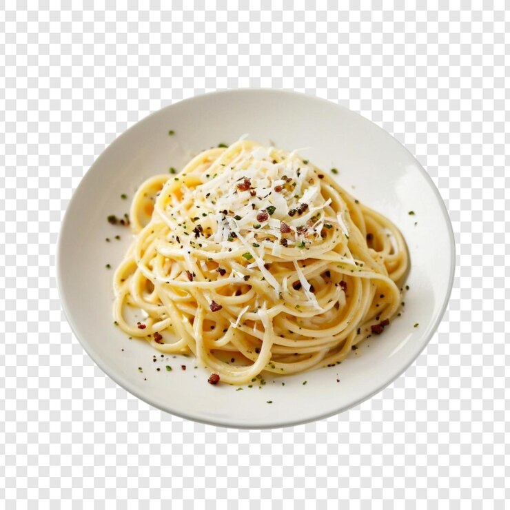 PSD 치즈, 베이컨, 허브 와 함께 맛있는 크리미 파스타 요리