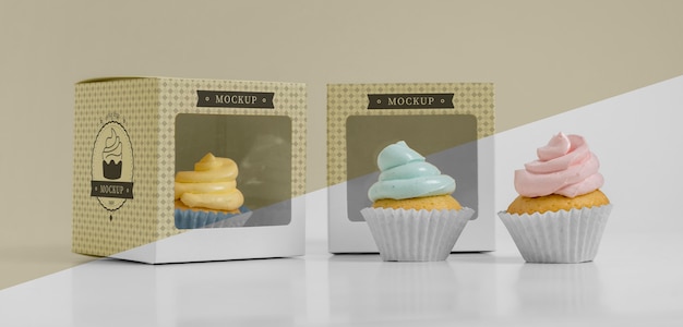 PSD delizioso mockup di cupcake