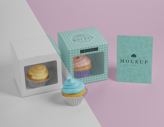 PSD delicious cupcake mockup