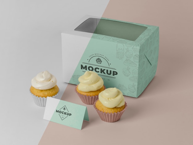 PSD delizioso mockup di cupcake