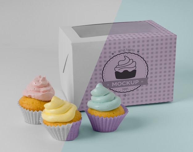 PSD delizioso mockup di cupcake