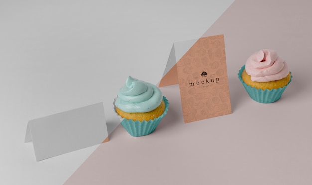 PSD delizioso mockup di cupcake