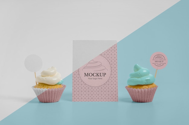 PSD delizioso mockup di cupcake