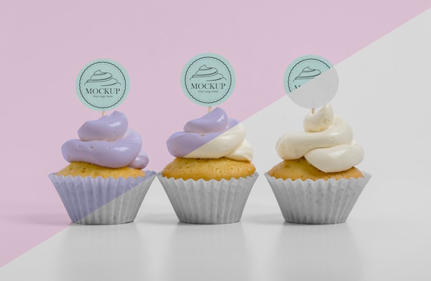 PSD delizioso mockup di cupcake