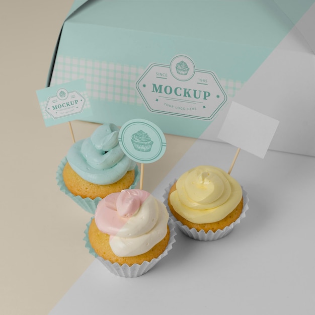 PSD delizioso mockup di cupcake