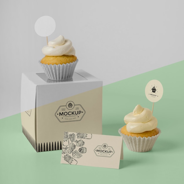 PSD delizioso mockup di cupcake