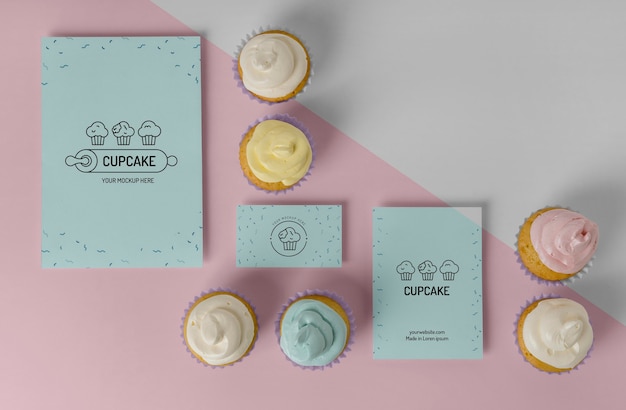 Delizioso mockup di cupcake