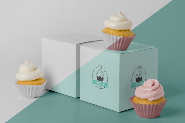 Delizioso mockup di cupcake