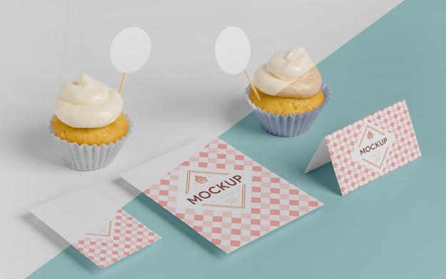 PSD delicious cupcake mockup