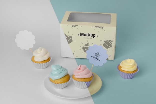 Delicious cupcake mockup