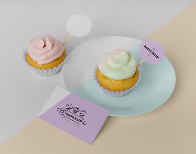 Delizioso mockup di cupcake