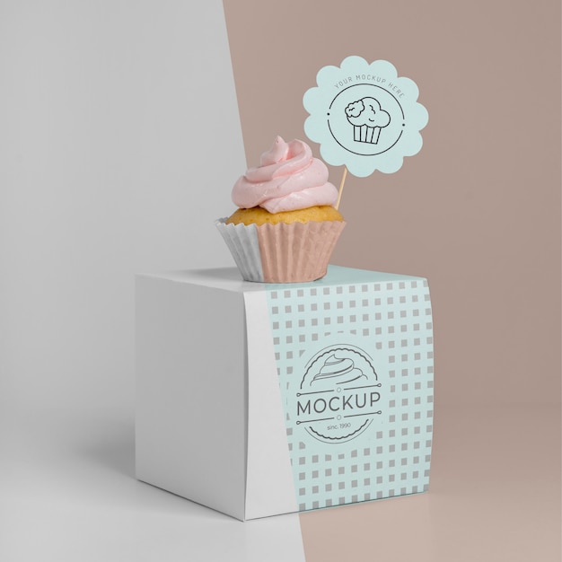 Delicious cupcake mockup