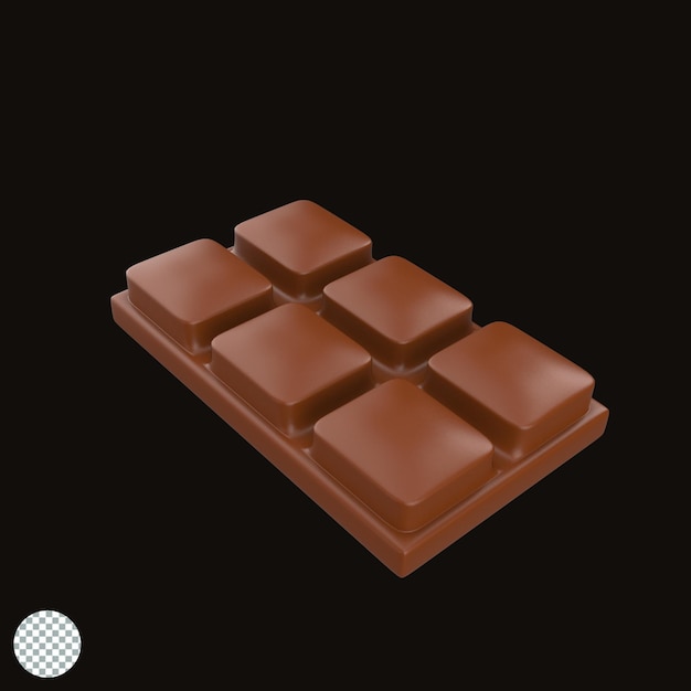 PSD delicious dark chocolate bar 3d illustration render isolated icon