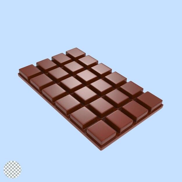 PSD delicious dark chocolate bar 3d illustration render isolated icon