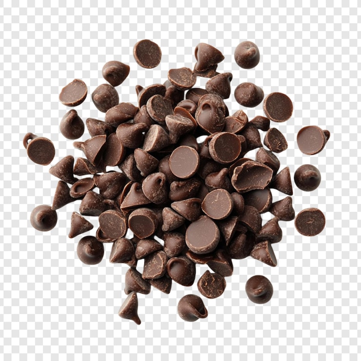 PSD delicious dark chocolate chips sweet treat baking ingrediënt