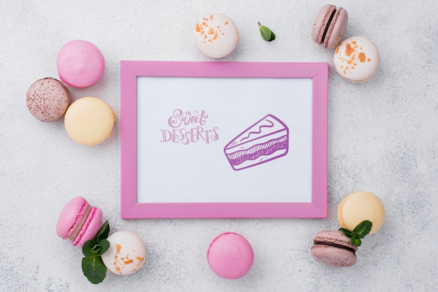 PSD mock-up delizioso concetto di dessert