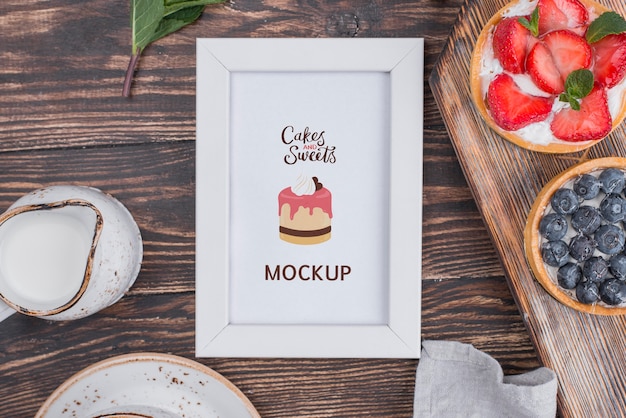 Delicious dessert concept mock-up