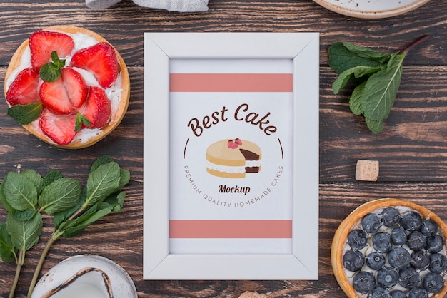 PSD mock-up delizioso concetto di dessert