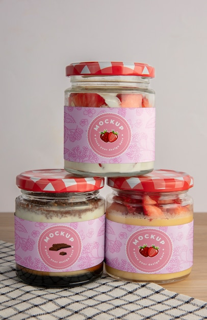 PSD delicious dessert jars arrangement