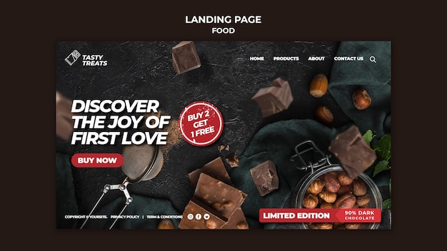 PSD delicious dessert landing page