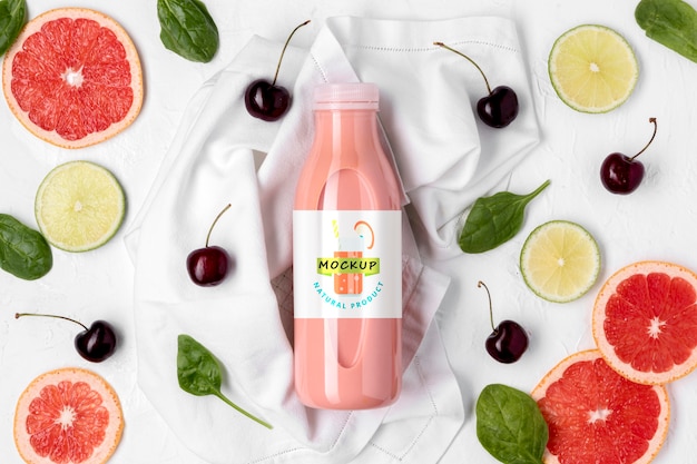 Delicious detox juice concept mock-up