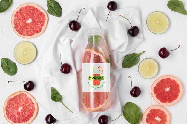 PSD delicious detox juice concept mock-up