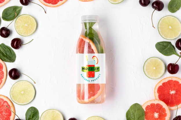 Delicious detox juice concept mock-up