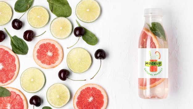 Delicious detox juice concept mock-up