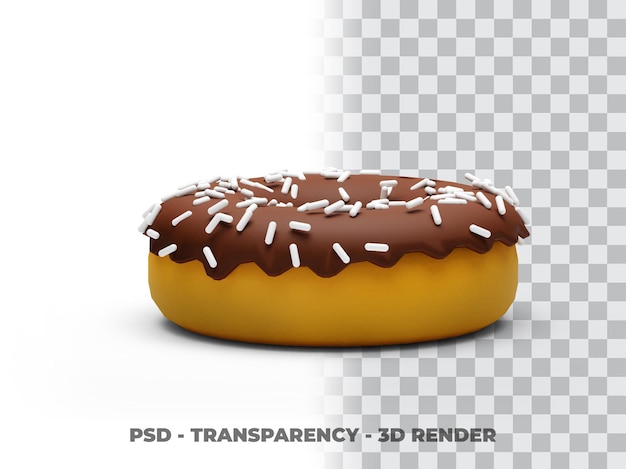 PSD delicious donuts 3d transparent background