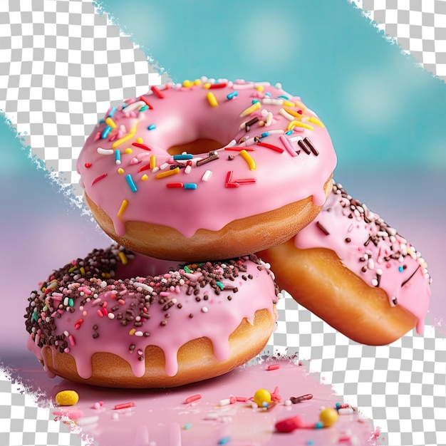 PSD delicious donuts on a transparent background