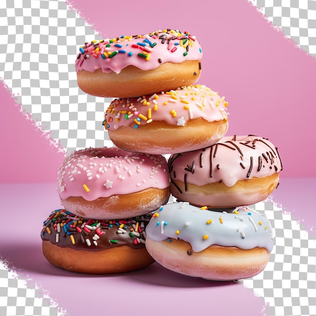 PSD delicious donuts on a transparent background