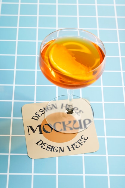 Delicious drink in studio mockup