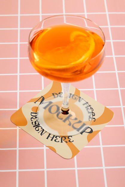 Delicious drink in studio mockup