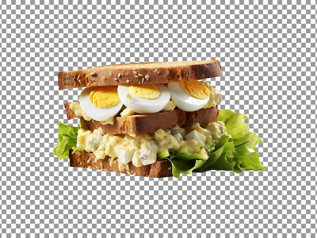 PSD Вкусный бутерброд с яичным салатом, изолированные на прозрачном фоне