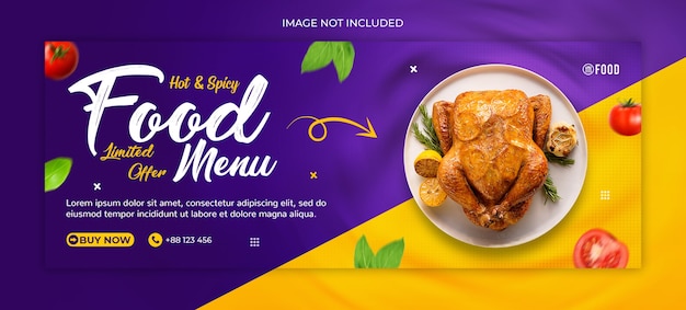 PSD delicious fast food web banner, social media post template