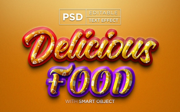 PSD delicious food editable text effect