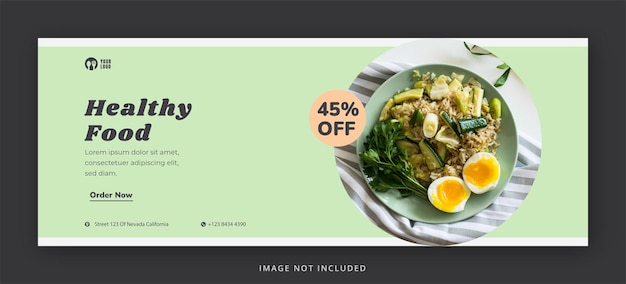 delicious food facebook cover page and web banner design template premium psd premium psd