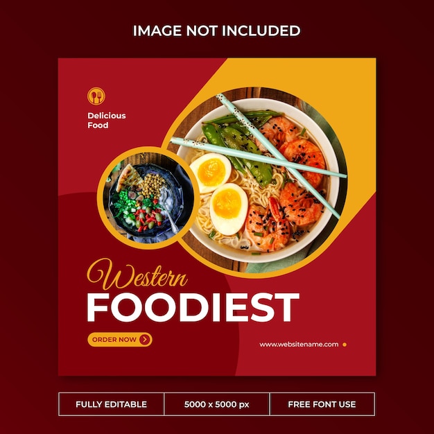 Delicious food instagram post social media template